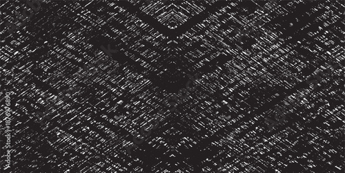 Rough, irregular texture composed of monochrome geometric elements. Overlay distressed grunge background. Abstract vector illustration. Isolated on white background. EPS10
