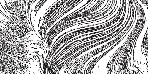 Swirled and curled stripes and brush strokes texture. Marble or acrylic artwork imitation. Cool and swirly background. Abstract vector illustration. Black isolated on white. EPS10 