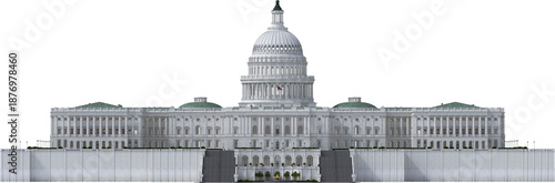 3D Render of the U.S. Capitol Front View – Architectural Cutout
