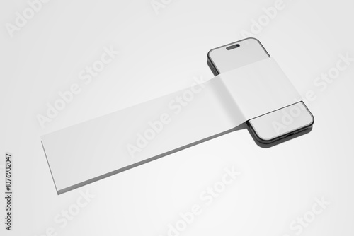 Social Media Carousel Mockup on Smartphone with Blank Folded Paper for Digital Branding Presentation