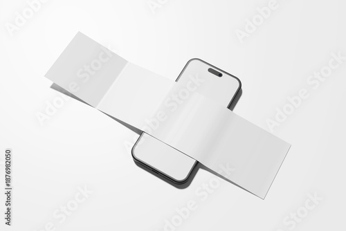 Social Media Carousel Mockup on Smartphone with Blank Folded Paper for Digital Branding Presentation