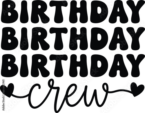 Birthday crew celebration isolated on white background, Vector, illustration