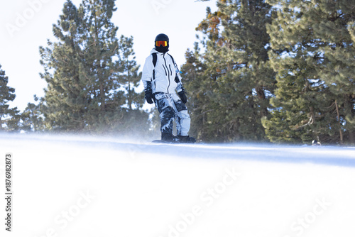 Male snowboarding in San Bernardino Mountain 2024 