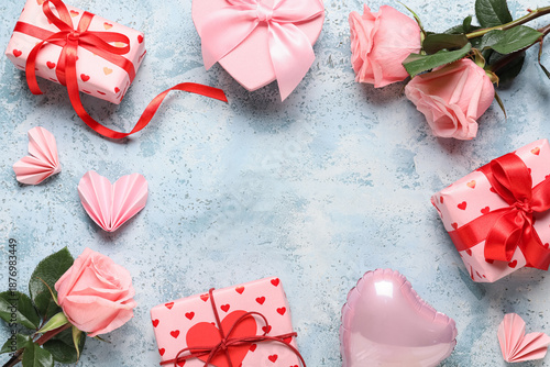 Frame made of gift boxes wi...
