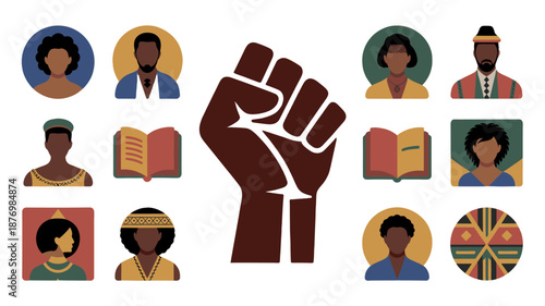 Celebrating Black History Month with illustrations.