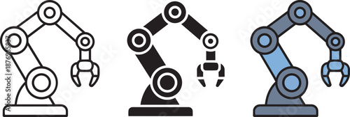 Robotic arm industrial machine for automated manufacturing and assembly in factory production lines