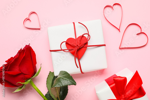 Gift boxes with paper heart...