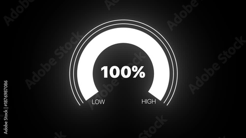 Progress Indicator: A modern and minimalist progress indicator with a circular design, displaying 100% to signify completion or a high level of achievement.