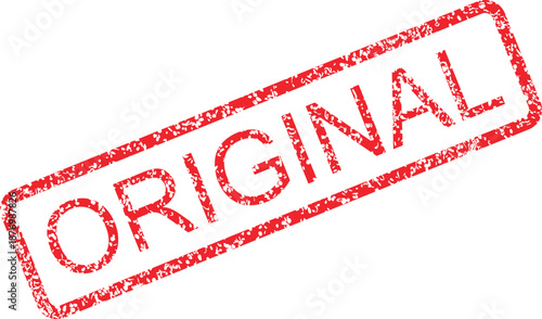 Authentic and Genuine Rubber Stamp Label - Highlighting Originality and Uniqueness with a Vintage Red Ink Impression