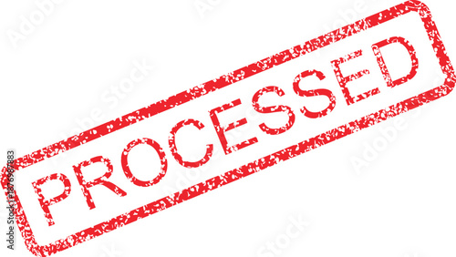 Red stamp imprinted with the word PROCESSED, indicating completion or finalization of a task or document