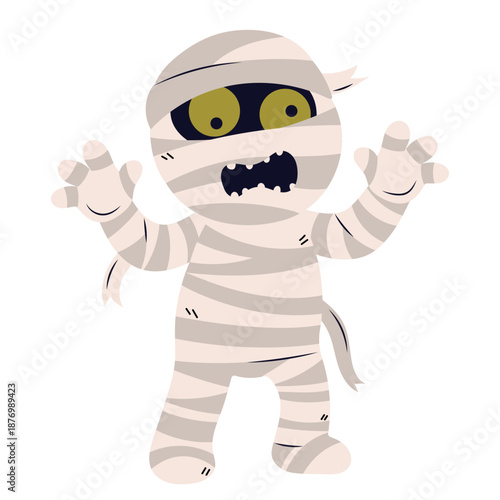 Funny Halloween Cartoon Mummy