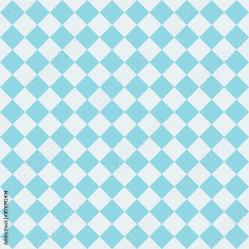 Seamless light blue diamond pattern background with retro harlequin grid design, geometric minimal motif, vintage pastel checkerboard wallpaper for textile, wrapping, decoration, or web