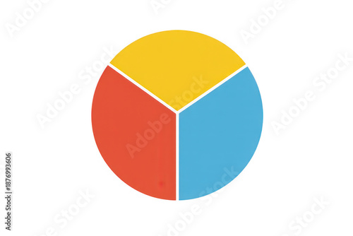 Free Download Colorful Pie Chart with Three Sections isolated on a transparent background - GFXLoad