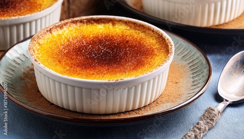 Delicious Homemade Creme Brulee In Decorative Ramekins Ready For Eating