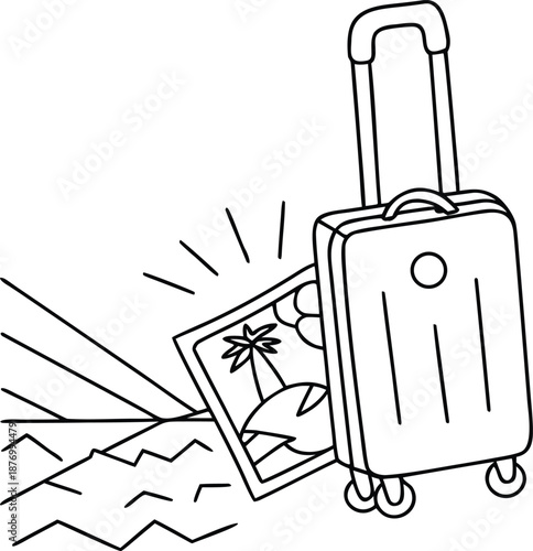 Vacation Suitcase Broken Glass Travel Damage Concept