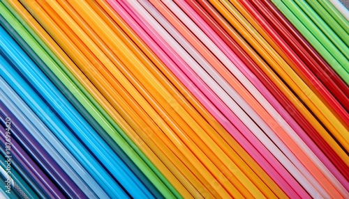 Colorful Striped Straws Background