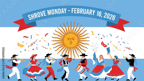 Vibrant Argentine dancers celebrate Shrove Monday February 16 2026