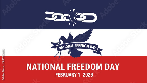 National Freedom Day celebration with eagle and broken chains