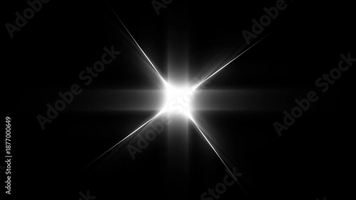 Twinkling star blast motion graphics, Shimmering twinkling star animation on black background, cartoon sparkle stars twinkling, sparkling white lights with flat doodle vector starry night sky effect