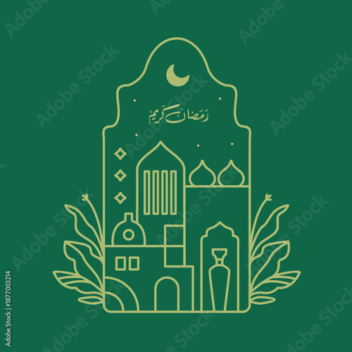 Islamic themed monoline style windows, Islamic themed pottery and pots, Arabic boho door designs for Ramadan and Eid