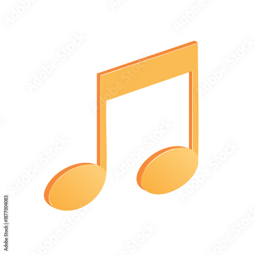 Isometric Musical Note Design for Melody Illustration in Creative Compositions and Educational Materials