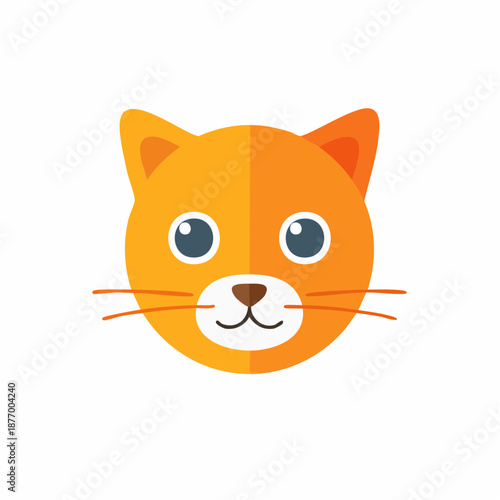 Cute Ginger Cat Face Vector Illustration Animal Pet Kitten Mascot Head