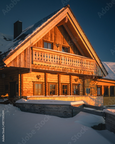 Alpine Village of Falkertsee in Austria During Winter Morning