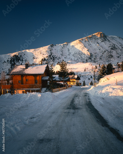 Alpine Village of Falkertsee in Austria During Winter Morning