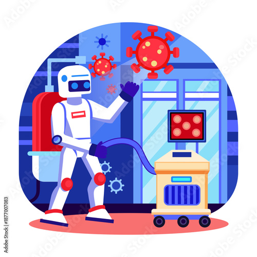 A flat style illustration depicting sterilization