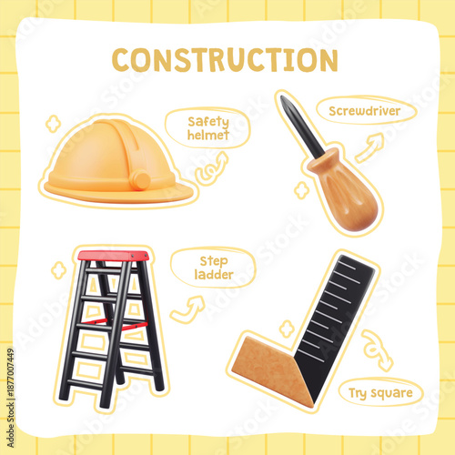 3D rendering of building construction equipment