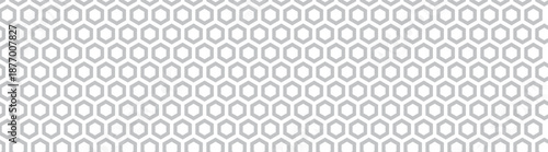 Seamless geometric vector pattern with light gray hexagon outlines on white background, abstract honeycomb structure, minimal modern texture for wallpapers, textiles, digital print and web design