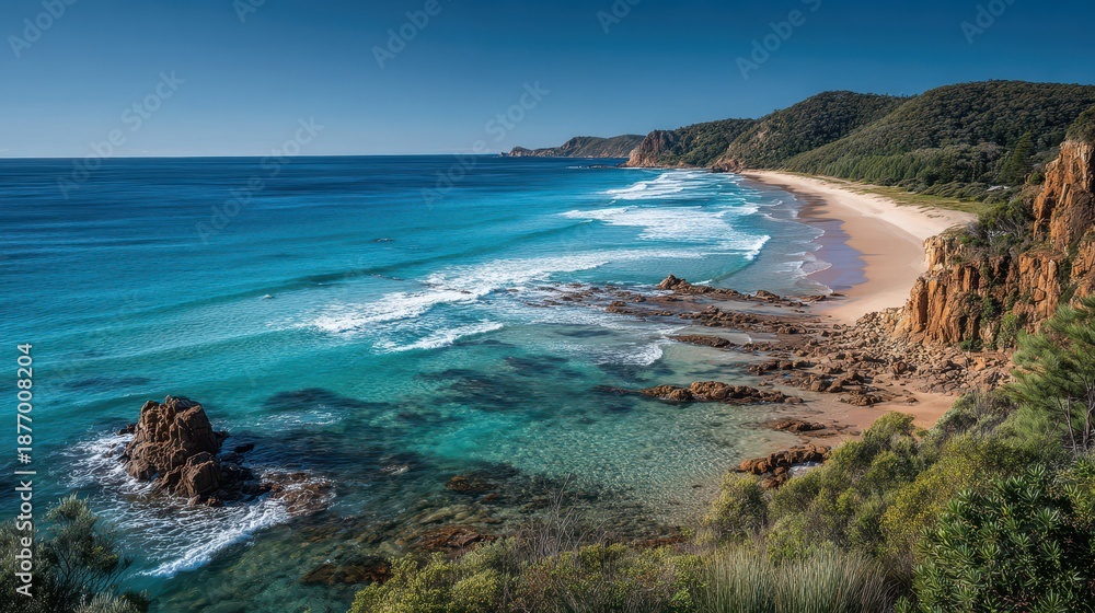 Fototapeta premium Beach view of Australia s coastal nature