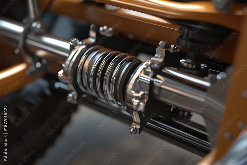 Naklejka premium Suspension and rear drive shaft of MPV vehicle