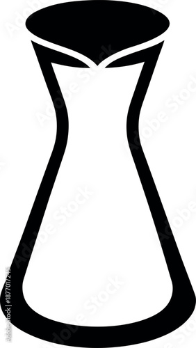 Erlenmeyer Beaker Icon in Bold Line Style for Scientific Illustration