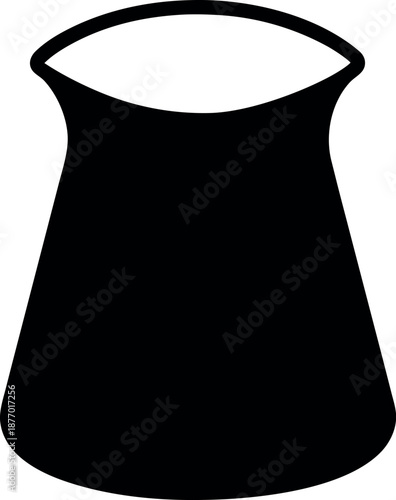 Truncated Cone Beaker Icon in Solid Silhouette for Geometry and Lab Illustration