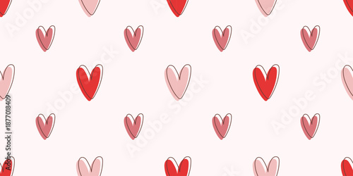 Seamless heart pattern with tiny hearts on a soft background. Designed for Valentine gift wrap, baby fabrics, and romantic tablecloth prints