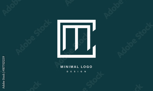 Minimal CM / MC Letter Logo – Modern Square Monogram Design