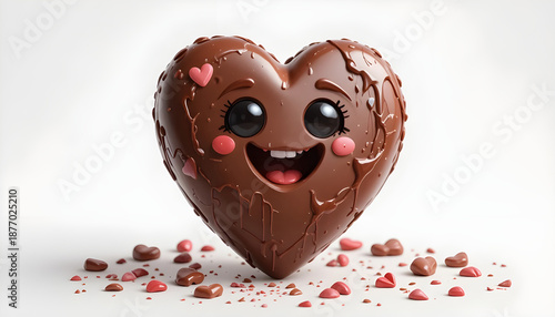 Wallpaper Mural Adorable 3D Chocolate Heart Character with a Happy Smiling Face for Valentine's Day Torontodigital.ca