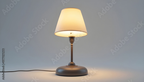 Wallpaper Mural Classic Table Lamp with a Warm Glowing Light Against a Neutral Background Torontodigital.ca