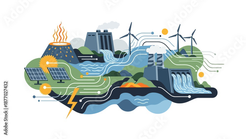 Sustainable Energy Landscape with Renewable Sources.
