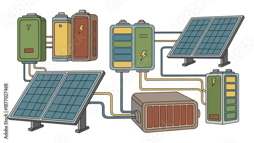 Solar Panels and Energy Storage System.