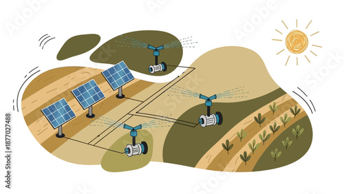 Renewable Energy Sources Solar Panels Wind Turbines.