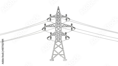 Electricity Pylon Transmission Tower Structure.