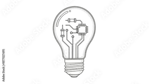 Innovative Light Bulb with Circuitry Inside.