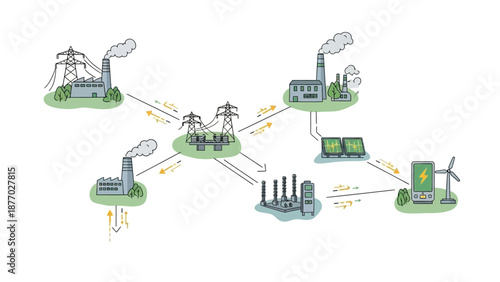 Renewable Energy Sources Infographic Illustration.