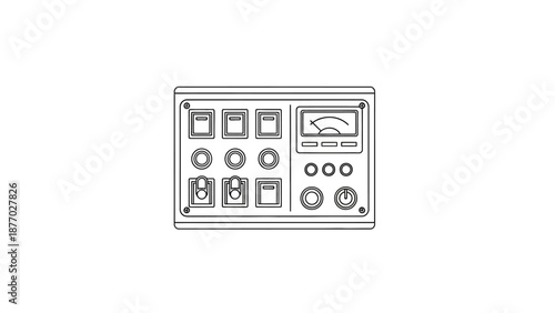 Electronic Control Panel with Buttons and Dials.