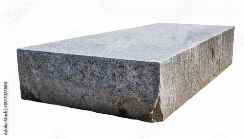 Large Monolithic Stone Pedestal Granite Marble Block Isolated On Transparent Background Closeup