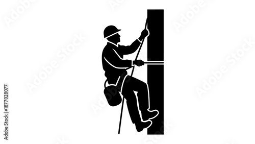 Man Rock Climber Silhouette Outdoor Activity.