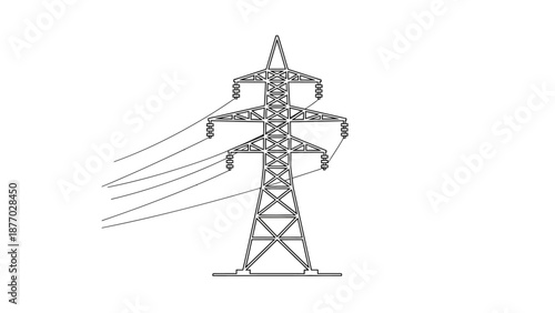Electricity Pylon Transmission Tower Structure.