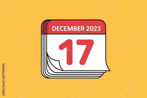 December 17th calendar page flips to reveal the date with warm yellow background
